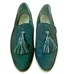 Via Spiga Sz 7 Suede Tassle Loafers Dark Academia Preppy‎ Office Comfort
